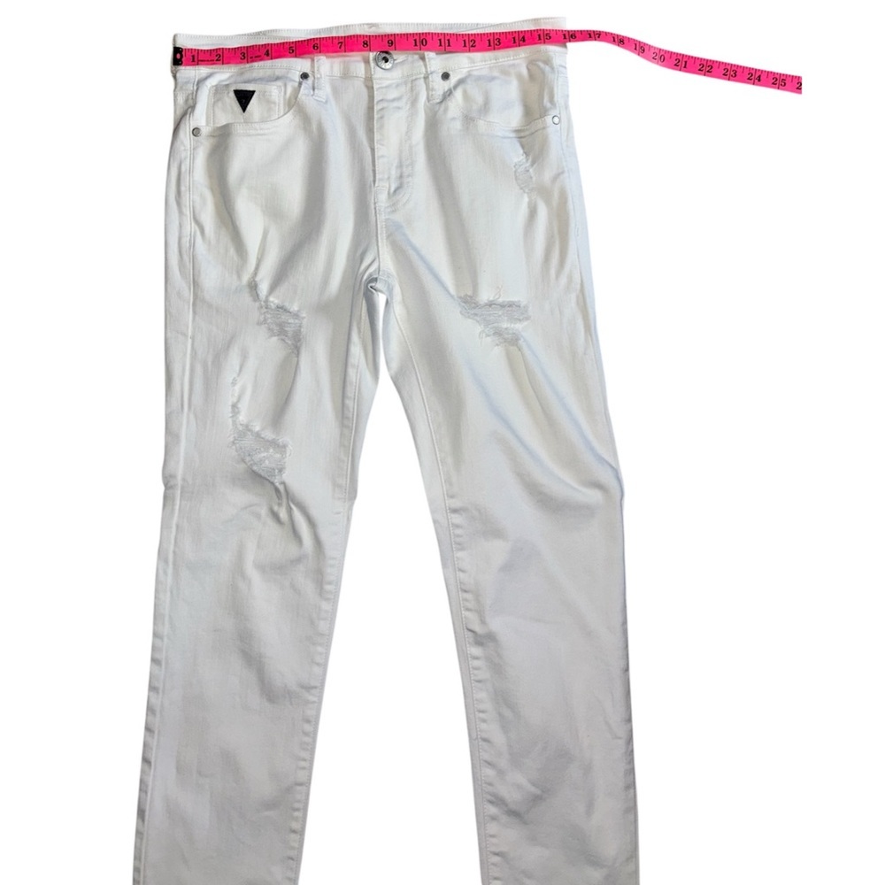(M) Guess White Ripped Jean Sz 31 - Picture 3 of 7